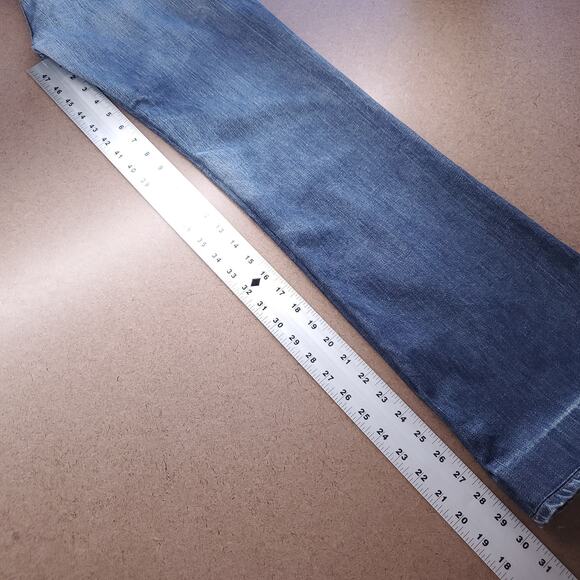 Paige Laurel Canyon Slim Flare Jeans Women 28 Blue Low Rise Stretch Faded Y2K - Picture 7 of 9